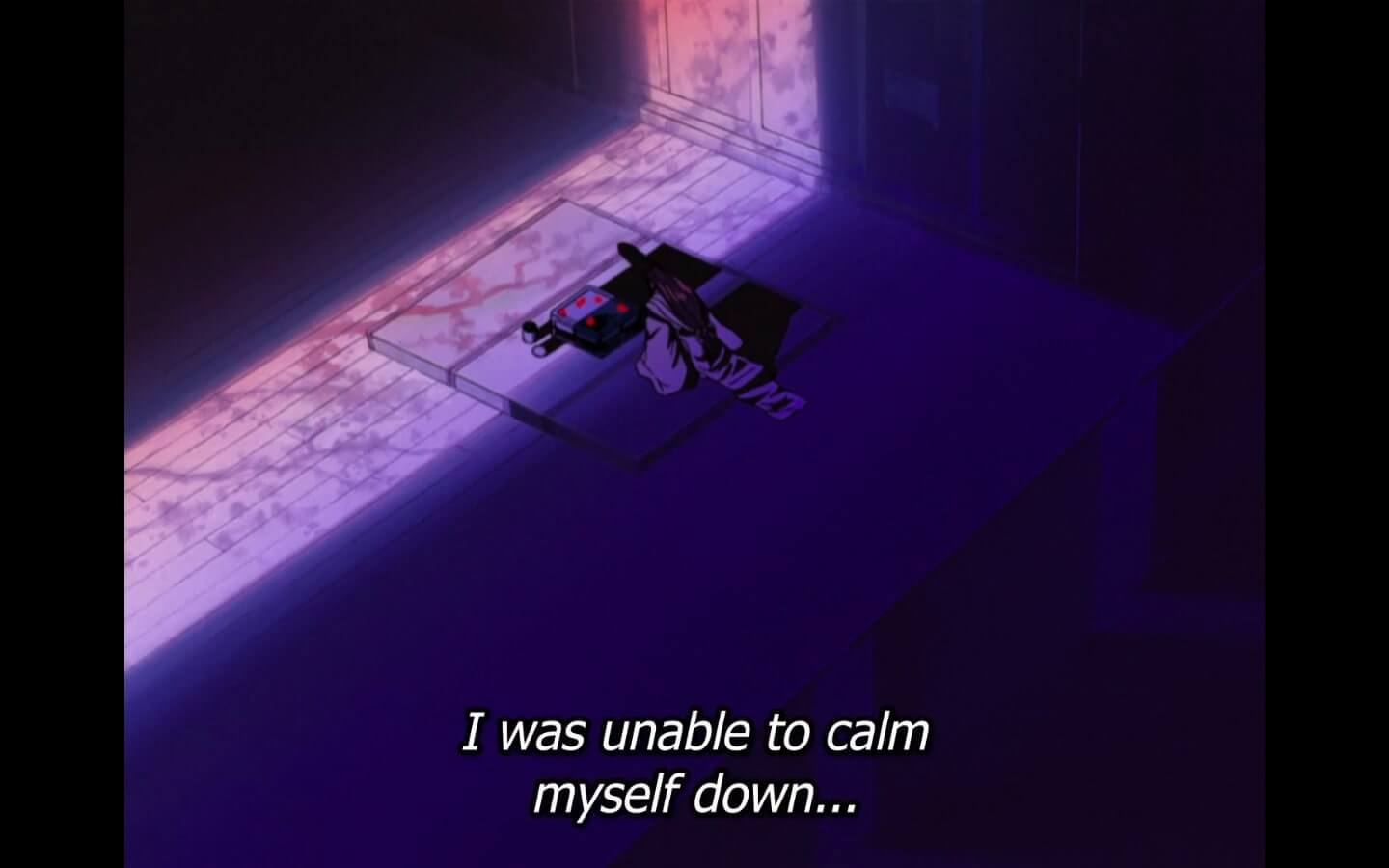 Subtitles read, I was unable to calm myself down... End subtitle