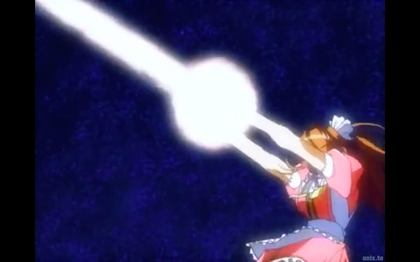 May shooting her beam.